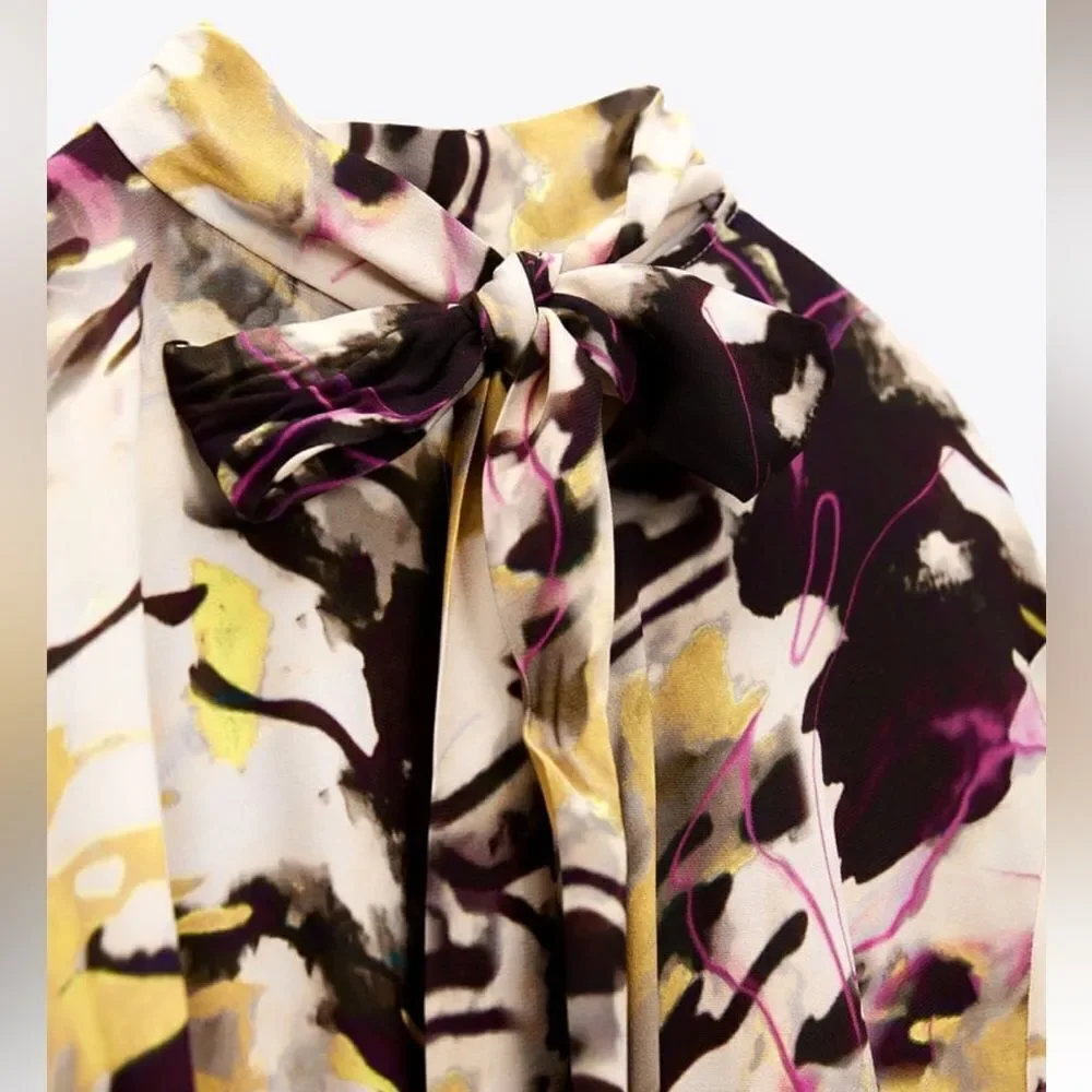 Zara printed midi dress - Picture 4 of 8